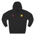 Hoodie - Vintage Collage Graphic Fleece Hoodie with Smiley & Crest Back Artwork