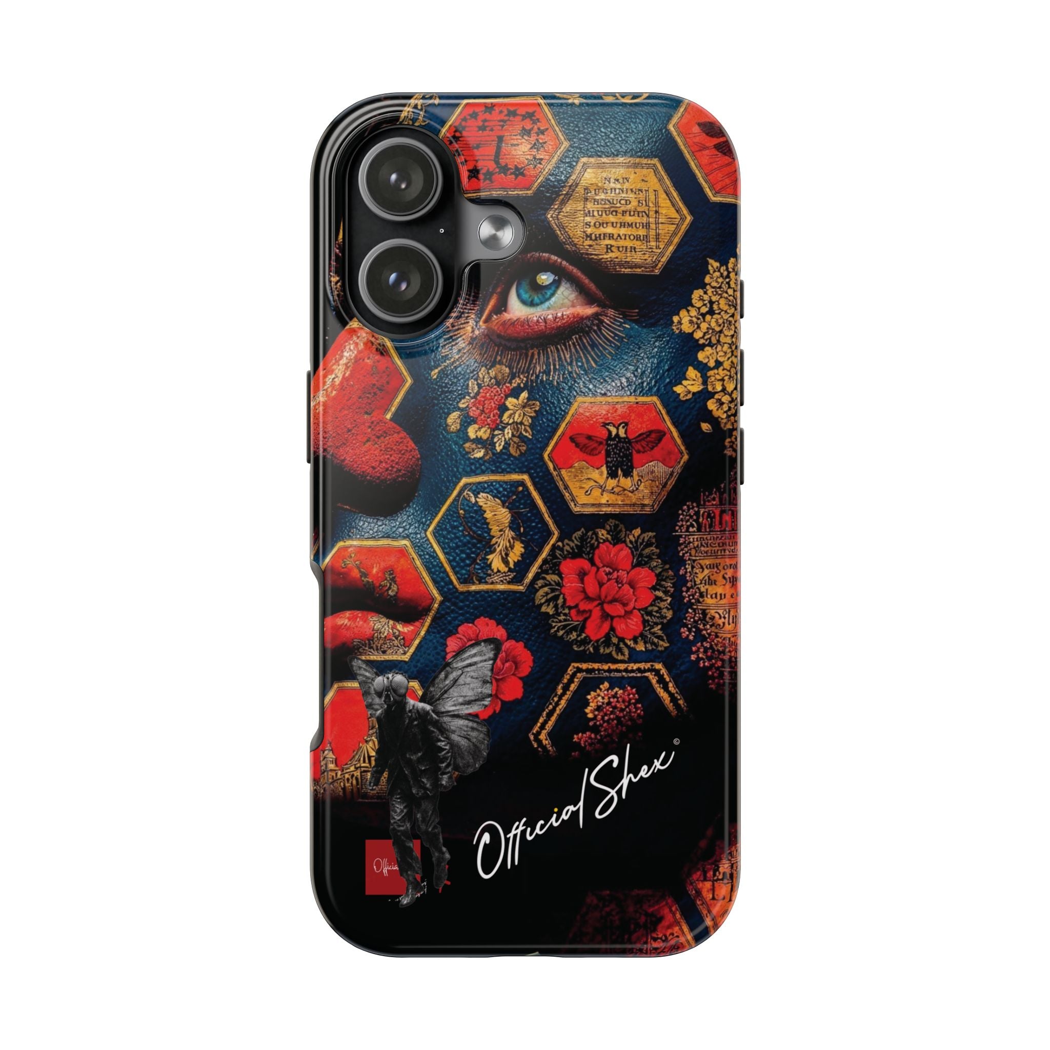 Artistic Hex Collage Tough Phone Case — 'Official Story' Protective iPhone Cover