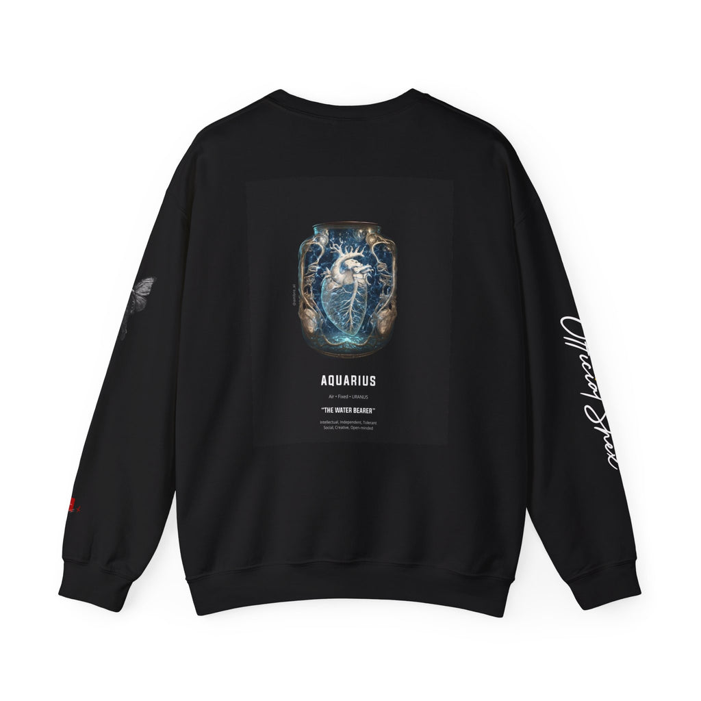 Aquarius Smiley Face Crewneck Sweatshirt — Zodiac Libra Graphic Pullover